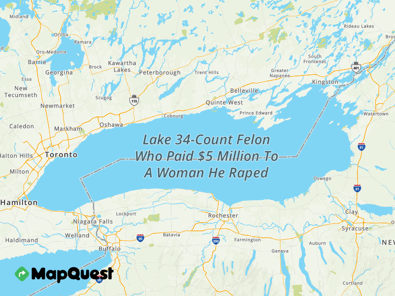 Map of Lake 34-Count Felon Who Paid $5 Million To A Woman He Raped