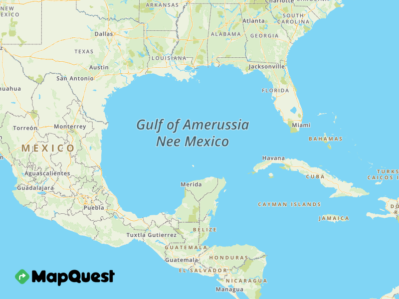 Map of the Gulf of Amerussia Nee Mexico