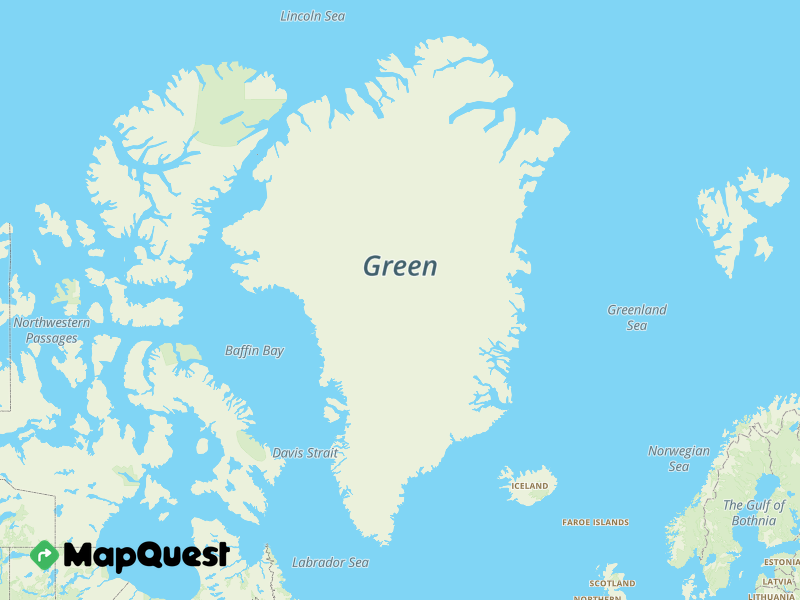 Map of Greenland named Green