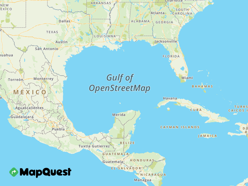 Map of the Gulf of OpenStreetMap