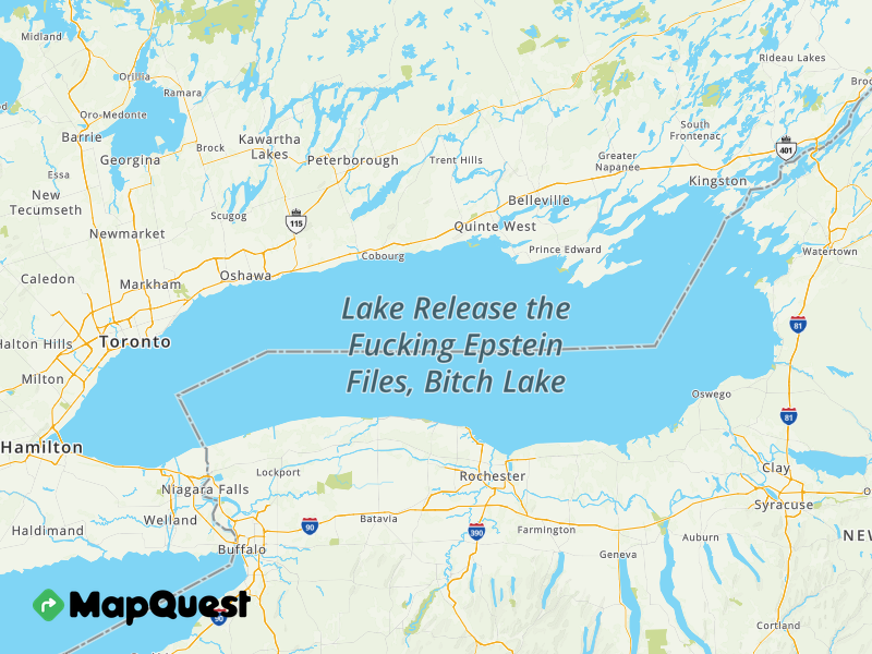 Map of Lake Release the Fucking Epstein Files, Bitch Lake