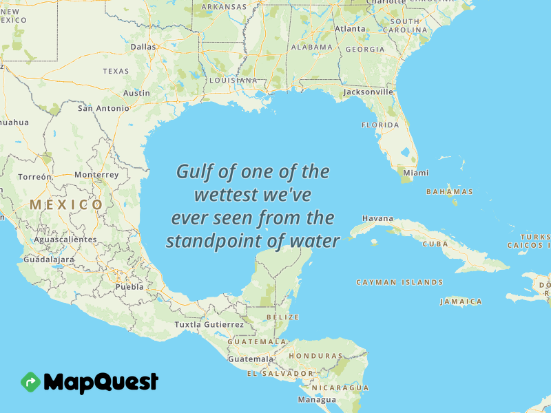 Map of the Gulf of one of the wettest we've ever seen from the standpoint of water